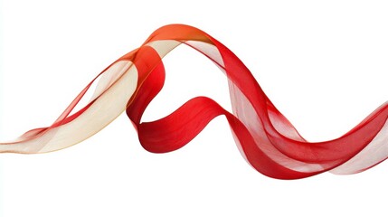 Vibrant red ribbon in dynamic motion, symbolizing energy and fluid elegance