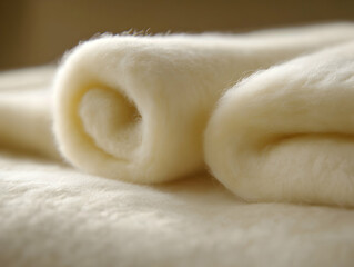 Closeup Rolled White Fabric Texture
