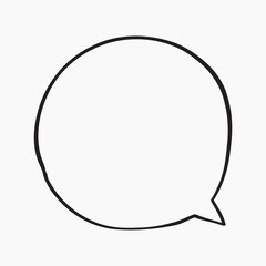 Simple round speech bubble outline illustration vector