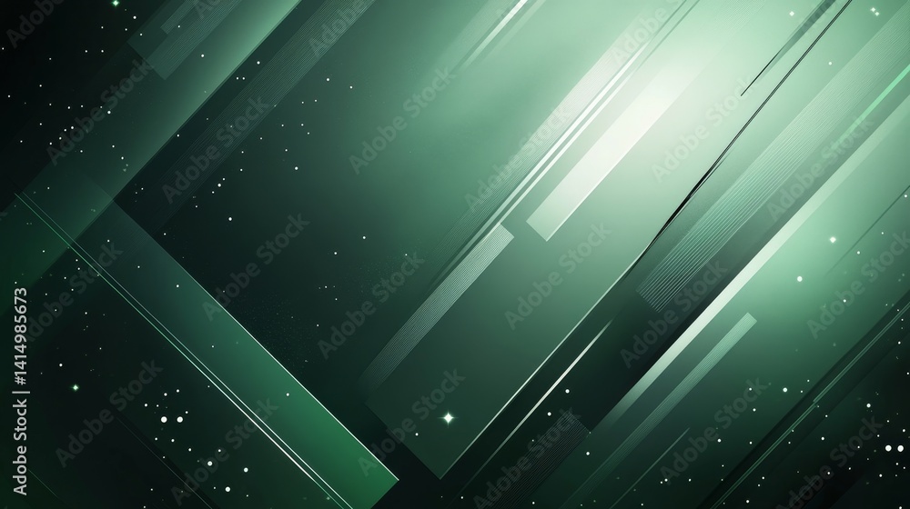 Poster abstract green gradient dynamic lines background. modern simple geometric shapes composition. minima