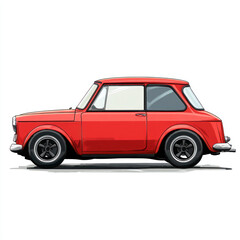 Fototapeta premium red car isolated on white