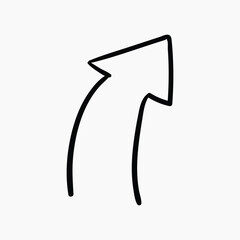 Simple upward curved arrow illustration vector