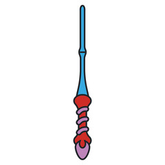 Wizard wand vector cartoon illustration isolated on a white background.
