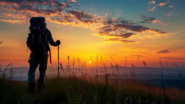 Sunrise Hike: A Backpacker's Golden Hour Mountaintop View