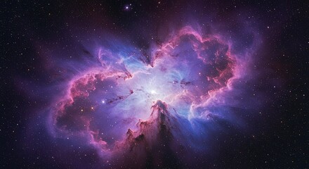 Cosmic Nebula in Vibrant Purple and Blue Hues