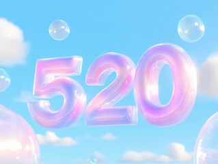520 A dreamy celebration of love with floating bubbles and pastel colors.