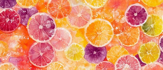 A painting of many oranges and grapefruits