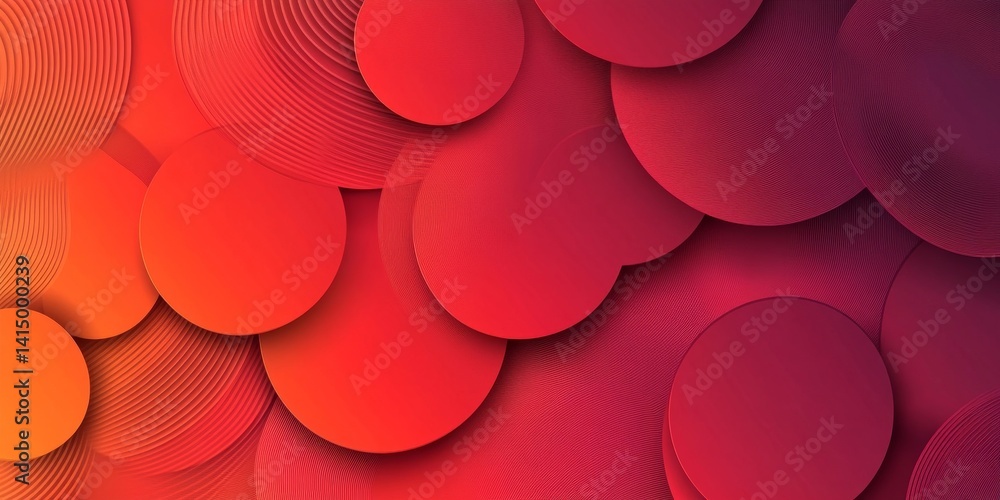 Poster abstract red gradient circles background. modern simple overlap geometric pattern creative design. m