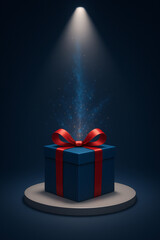Dramatic Photo Of Gift Box with Sparkles