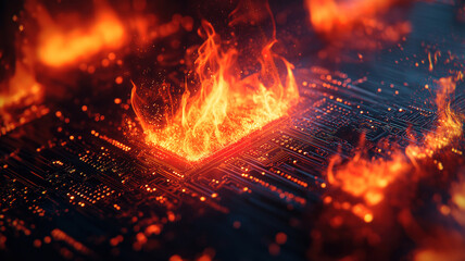 Defense firewall in place to block hacker attacks and secure online systems from threats