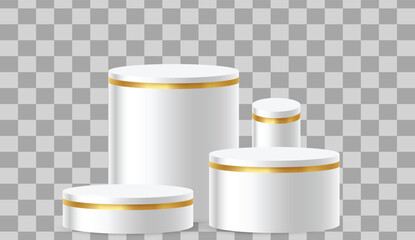 realistic isolated podium gold and white gray color vector png design