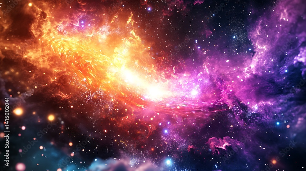 Poster frictionless and radiant, superfluid helium particles flow in a vibrant display of quantum energy, d