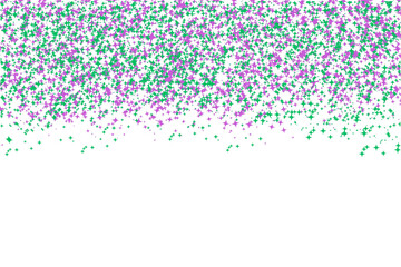 Purple, pink, green confetti on transparent background, purple green stars on transparent background, pink green glitter on transparent background 