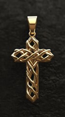 Obraz premium Cross Pendant in 3D Gold Design