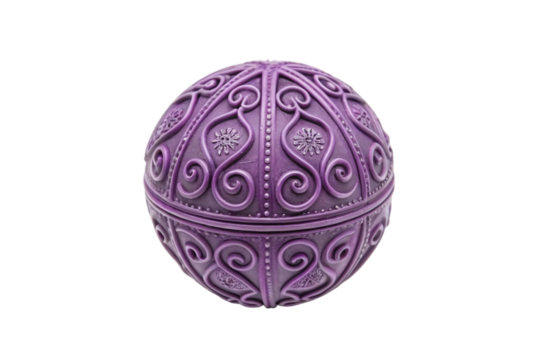 PNG Intricate purple sphere with ornate patterns and textures