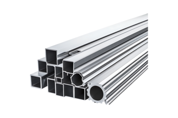 Industrial Aluminum Profiles isolated on transparent background
