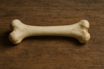 Detailed Close-Up of a Dog Chew Bone on Wooden Surface