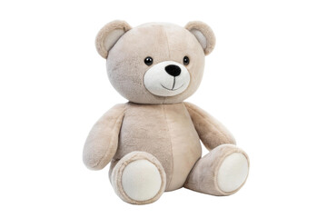 PNG Plush teddy bear with friendly face and cozy appearance
