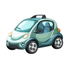 green car isolated on white