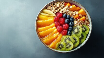 Smoothie bowl with fresh fruits and granola