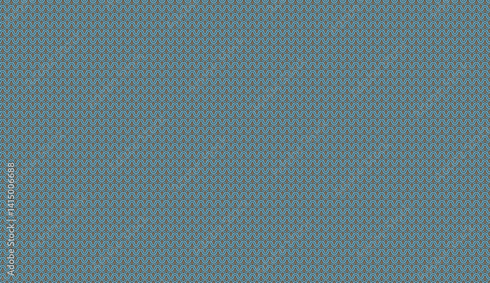 Poster interlocking blue and brown geometric shapes creating starry texture pattern, seamless design for ba
