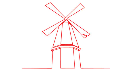 Windmill line art