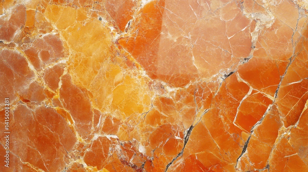 Poster abstract orange marble texture background with intricate veining and natural patterns for design and