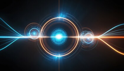 The image shows circular patterns and glowing lines.