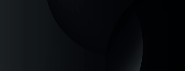 A sleek black background with a modern, smooth texture. The black background features subtle gradients and curved shapes. Minimal abstract gradient curve vector background