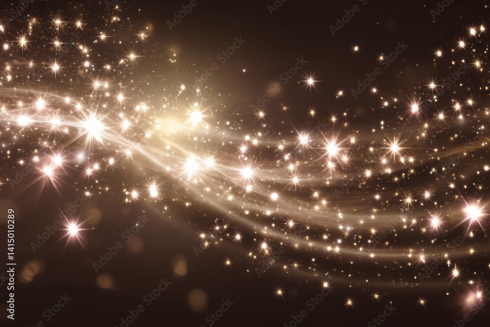 Poster Magical sparkle stars and glowing points create a mesmerizing light effect in high resolution