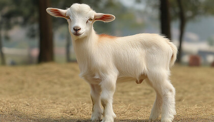 Obraz premium wild goat on the ground