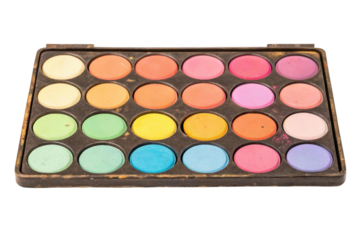 PNG Colorful makeup palette with various shades for creative looks