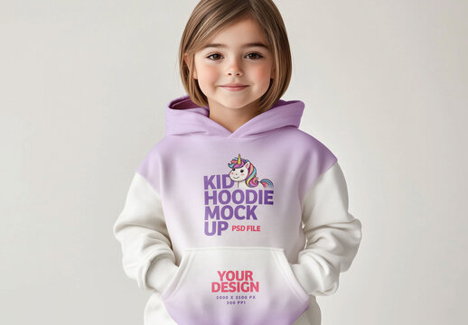 Kids Pullover Hoodie Mockup for Creative Design and Branding Projects