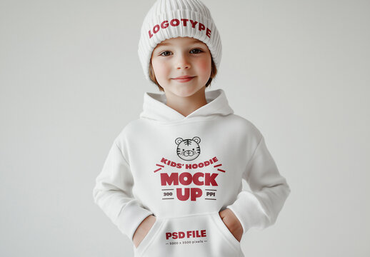 Kids Pullover Hoodie Mockup for Creative Design and Branding Projects