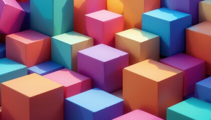 Obraz premium The image depicts a collection of blocks in various colors.