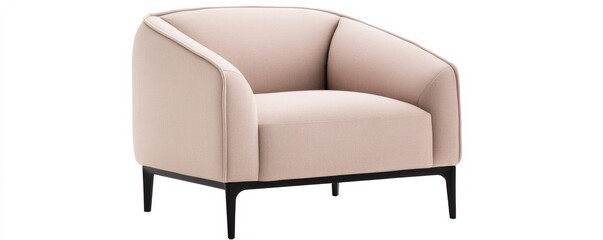 Naklejka premium a geometric armchair clipart, modern furniture element, abstract shape, soft neutral colors, isolated on white background