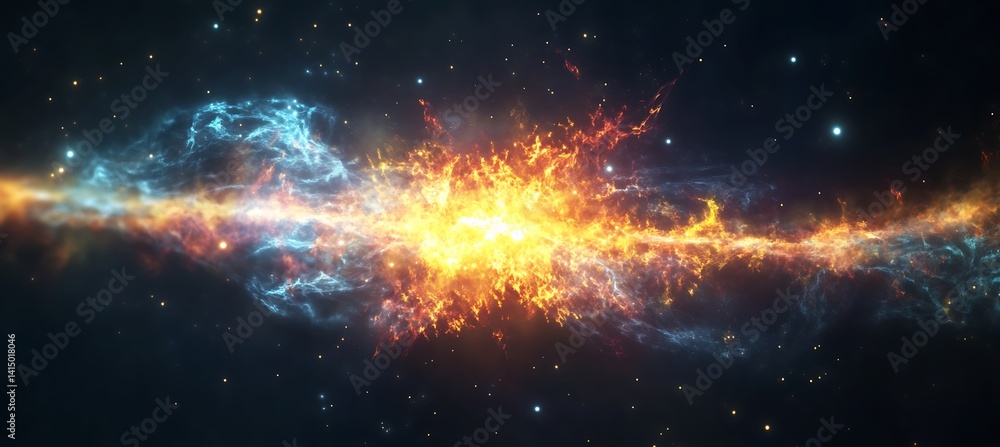 Poster a dynamic representation of superfluid helium, with vibrant particles flowing without friction in a 