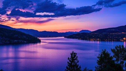 Twilight sky with deep blues and purples just after sunset