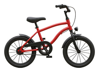 Fototapeta premium 赤色子供自転車 シンプルデザイン 鮮やか