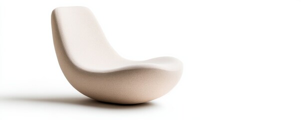 a smooth pebble chair clipart, organic modern furniture, ergonomic shape, matte surface, isolated on white background