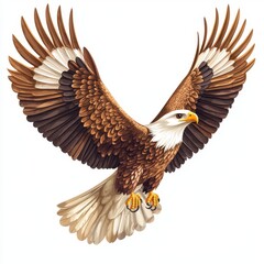 Obraz premium bald eagle in the sky, isolated clear white background