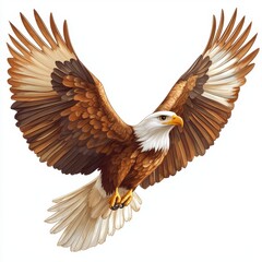 Obraz premium bald eagle in the sky, isolated clear white background