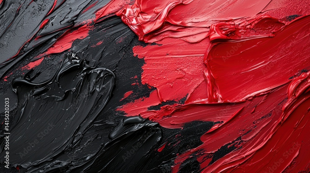 Aufkleber thick strokes of red paint intertwine with deep black, creating a dynamic and textured surface. the 