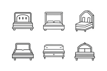 murphy bed icon line art vector illustration