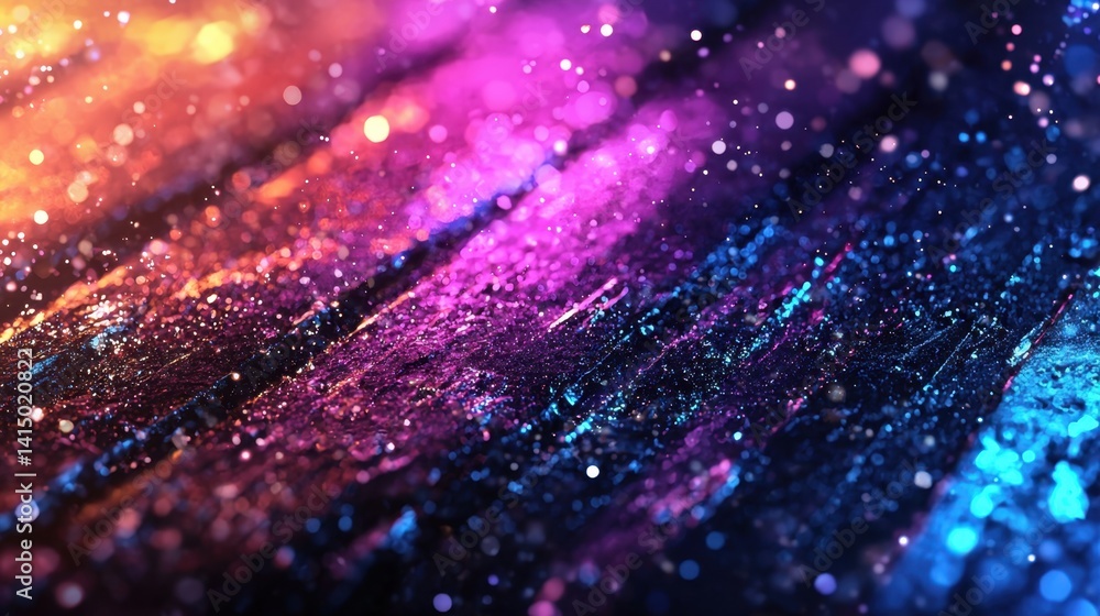 Aufkleber an abstract design features a mesmerizing mix of vibrant colors illuminated by shimmering lights. th