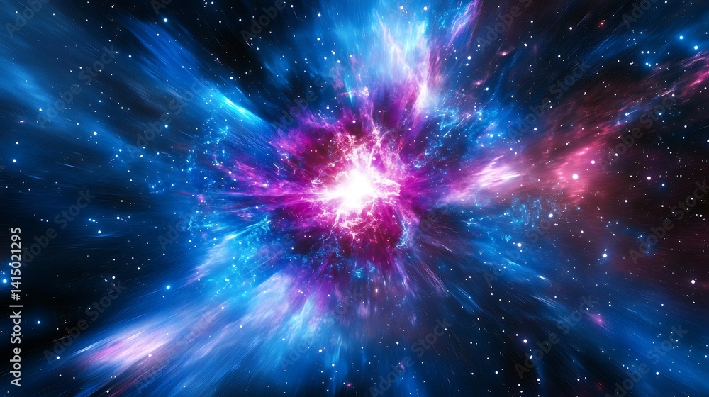 Poster a dynamic representation of superfluid helium, with vibrant particles flowing without friction in a 