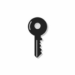 Black key vector, simple security icon