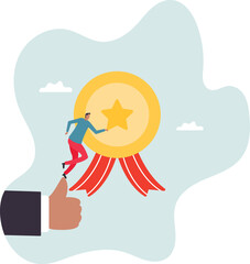 Employee of the month, great manager or success staff winning award,character for design.