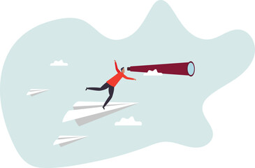 Business vision to see opportunity or strategy, discovery or visionary to look forward .character for design.