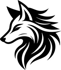 Obraz premium Decorative Tribal Maned Wolf Face in Bold Line Art